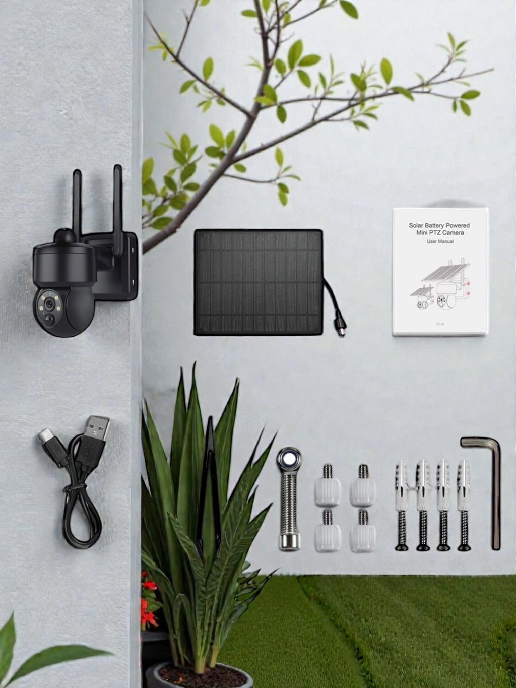 Pack Gardien Solaire 4MP : Caméra de Surveillance WiFi Ultra HD Autonome