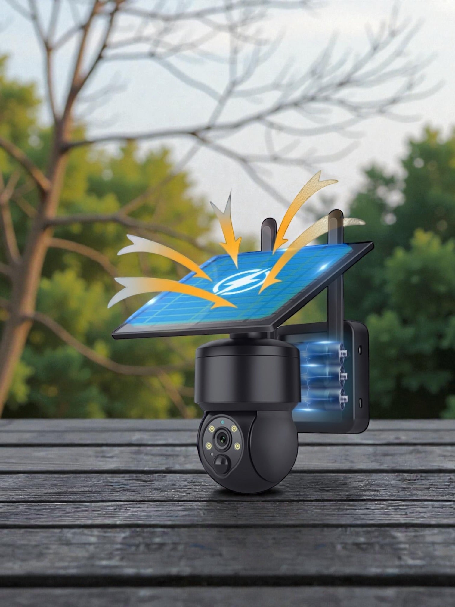 Pack Gardien Solaire 4MP : Caméra de Surveillance WiFi Ultra HD Autonome