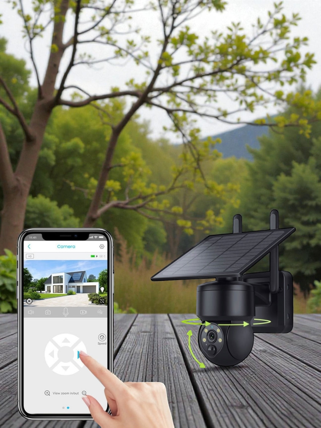 Pack Gardien Solaire 4MP : Caméra de Surveillance WiFi Ultra HD Autonome